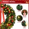 Kitcheniva Pre-Lit 24" Christmas Wreath With 50 LED Lights Bows Wall Decor